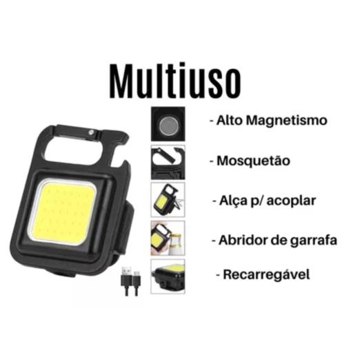 Mini Refletor Lanterna Forte Led 6w 5 Em 1 Recarregavel Usb Lanterna De Led Com Imã Multi Função De Bolso Cor da lanterna Preto Cor da luz super forte em Bauru, SP por Toner e Cartuchos Dalmeida Distribuidora