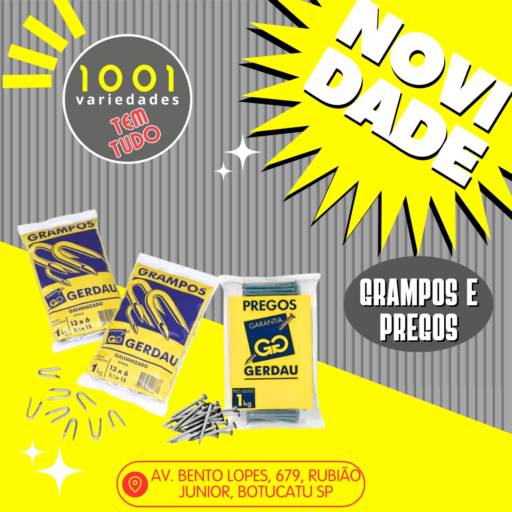 GRAMPOS E PREGOS em Botucatu, SP por 1001 TEM TUDO VARIEDADES