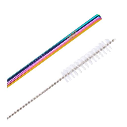 Kit canudo metal com limpador - holográfico  por Ateliê Kelly Mendonça