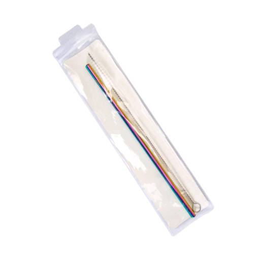 Kit canudo metal com limpador - holográfico  por Ateliê Kelly Mendonça