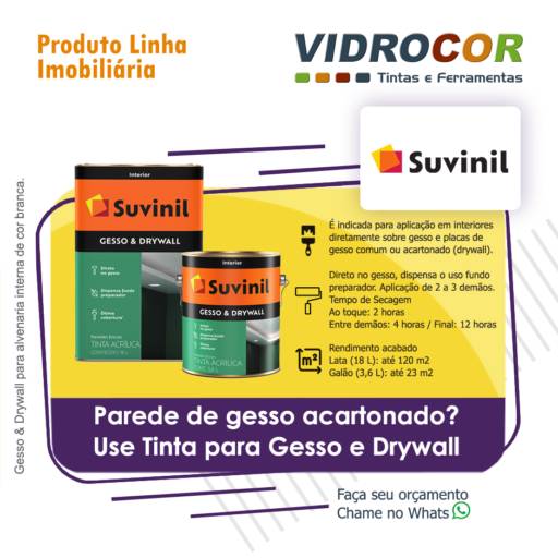 Suvinil Tinta para Gesso e DryWall  - Vidrocor Tintas