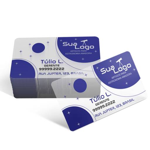 CARTÕES DE VISITA PVC 0,30MM TRANSLÚCIDO COM TINTA BRANCA em São José do Rio Preto, SP por Public Gráfica e Brindes