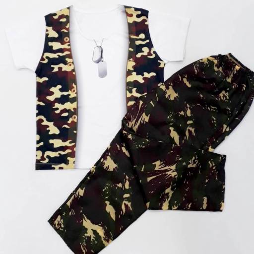 2886 - Conjunto exército militar camuflado (tamanho 10) em Tietê, SP por Fantasia & Folia