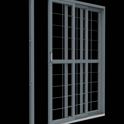 Portas de Alumínio de Correr com Grade de Segurança Integrada. 