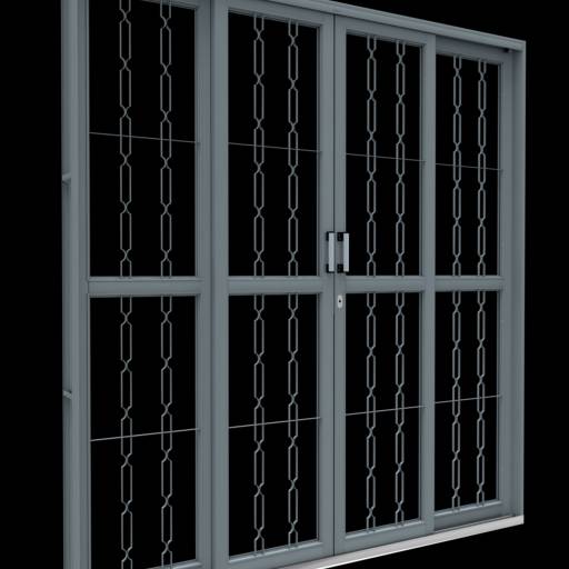 Portas de Alumínio de Correr com Grade de Segurança Integrada.