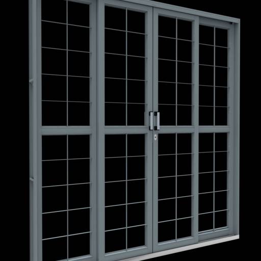 Portas de Alumínio de Correr com Grade de Segurança Integrada.