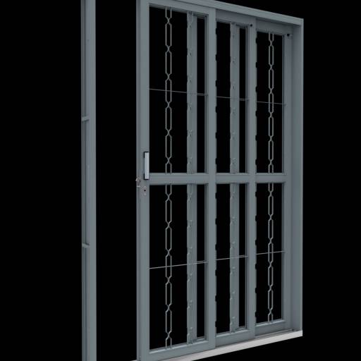 Portas de Alumínio de Correr com Grade de Segurança Integrada.