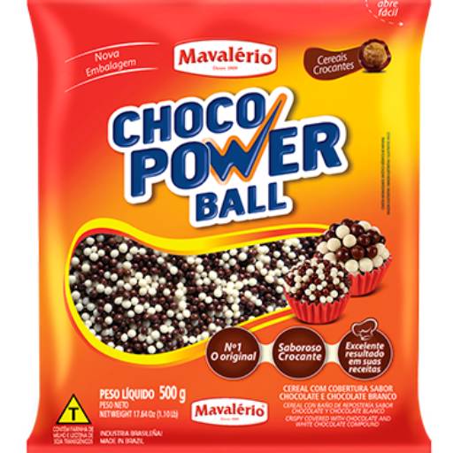 CHOCO POWER BALL MICRO SABOR CHOCOLATE E CHOCOLATE BRANCO