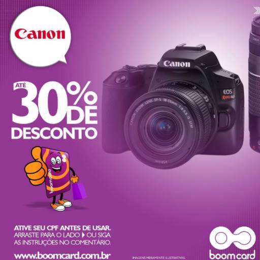 câmera Canon 30% de desconto em Aracaju, SE por Boom Card