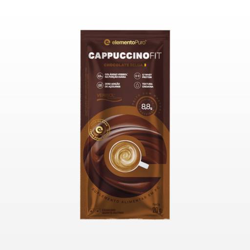 Cappuccino Fit sabor Chocolate Belga Sachê 20g - Elemento Puro
