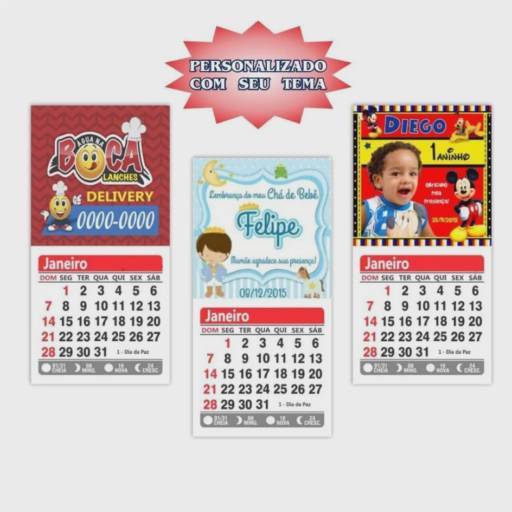 CALENDÁRIO IMÃ DE GELADEIRA 50X45MM em São José do Rio Preto, SP por Public Gráfica e Brindes