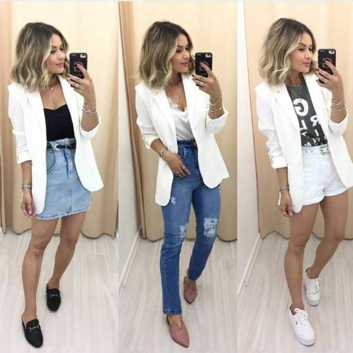 Blazer Branco Alongado Malwee (Semelhante ao da Foto Disponível no Tramando: 44) em Bauru, SP por Blessing Store 