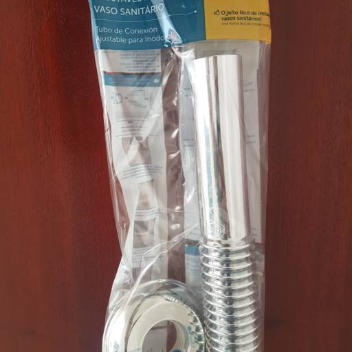 Tubo de ligacao cromado c/ spud e canopla blukit por Aquatech Bauru