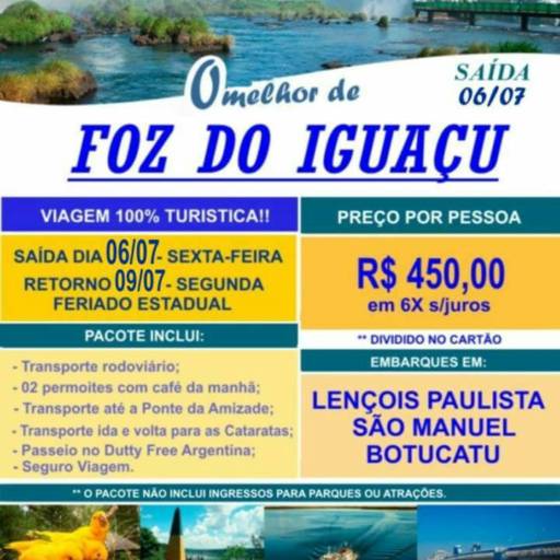 Comprar o produto de Viagem para Foz do Iguaçu em A Classificar pela empresa Pop Turismo Excursões em Botucatu, SP por Solutudo