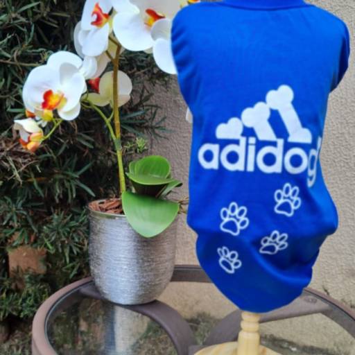 Regata Adidog Malha Azul Escuro com Patinhas em Jundiaí, SP por Bella's boutique Pet