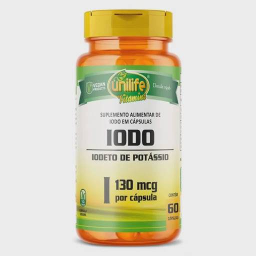 Iodeto de Potássio 130mg com 60 cápsulas - Unilife
