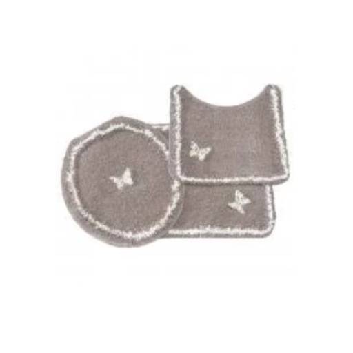 Jogo de banheiro 3 peças Delicato cinza