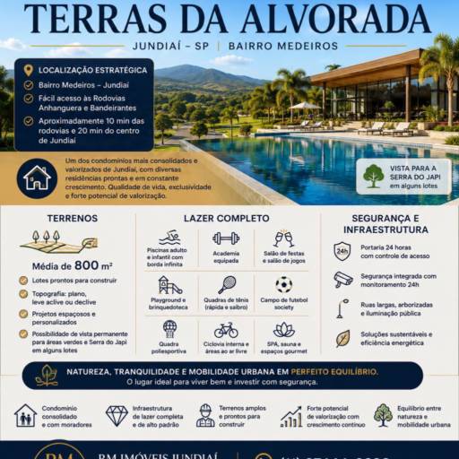 Terrenos no Terras da Alvorada em Jundiaí