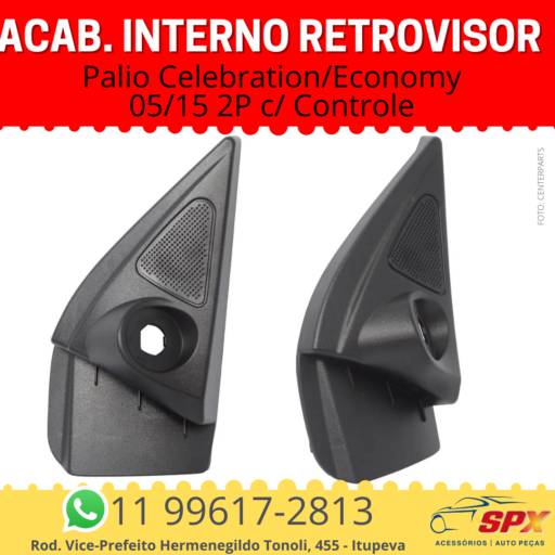 Acab. Interno Retrovisor Palio Celebration/Economy 05/15 2P c/ Controle em Itupeva, SP por Spx Acessórios e Autopeças