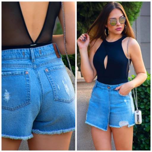 Short saia bebela jeans sabrina por Loja Catherine