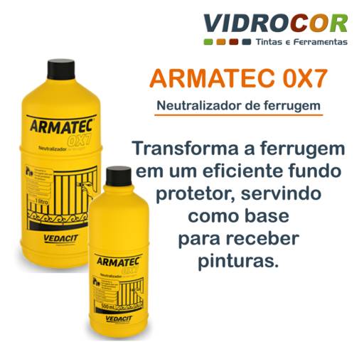 Comprar o produto de Armatec 0x7 Neutralizador de Ferrugem em Impermeabilizantes pela empresa Vidrocor Tintas - Barra Bonita em Barra Bonita, SP por Solutudo