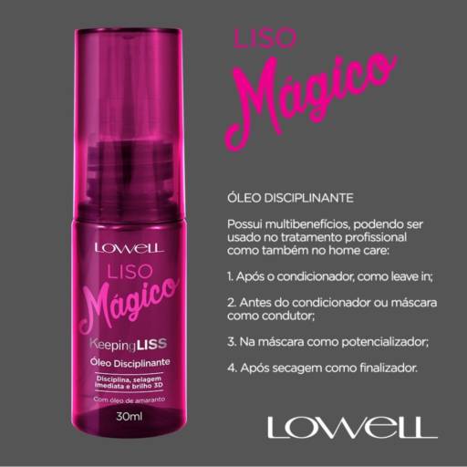 Lowell Keeping Liss Liso Mágico - Óleo Capilar 30ml por Belezamix Cosméticos 