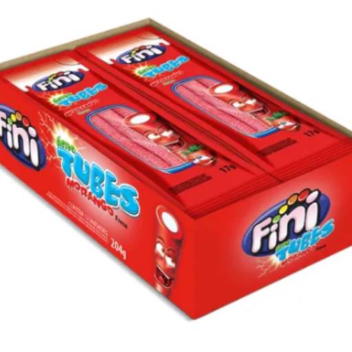 Tubes Morango Azedinho - com 12 unidades de 17g cada