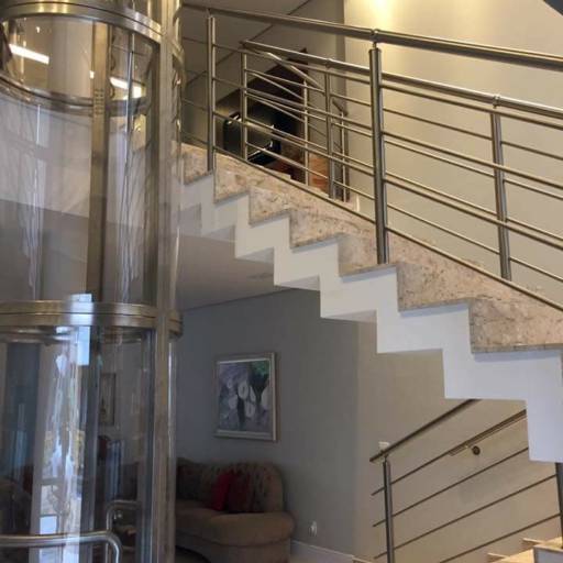 Corrimão de escada inox escovado