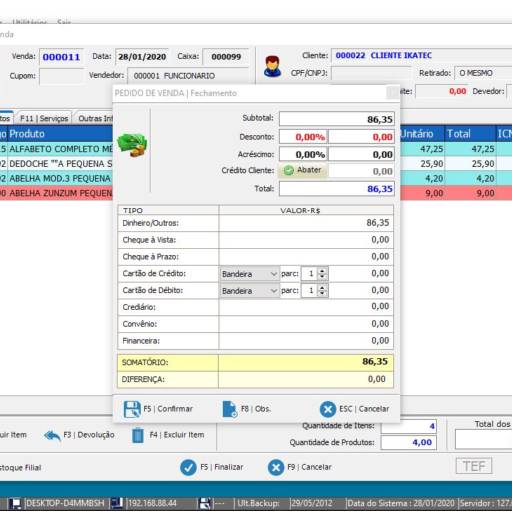 Faturamento - Flexibilidade no pagamento parcial das vendas...
