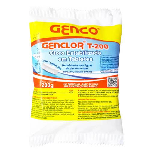Comprar o produto de Cloro Estabilizado em Tabletes Genclor T-200 em Piscinas pela empresa Solução Materiais e Equipamentos em Boituva, SP por Solutudo