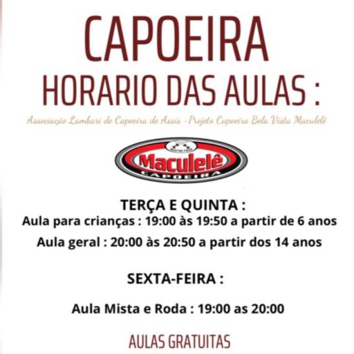 Roda de Capoeira, Treino de Maculelê e Canto e Coro de Capoeira