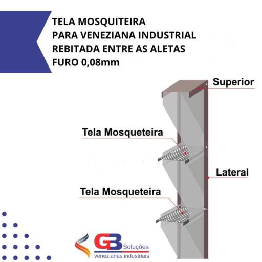 Tela mosquiteiro em PVC para veneziana industrial em Jundiaí, SP por GB Soluções venezianas industriais