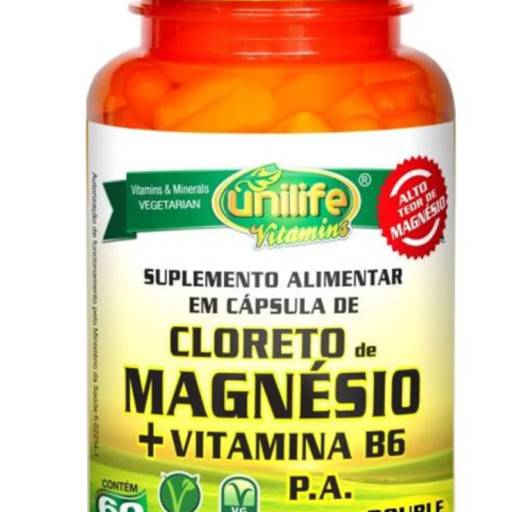 Comprar o produto de Cloreto de Magnésio  P.A. Unilife 60 capsulas + Vitamina B6 em Vitaminas e Minerais pela empresa Viva Natural - Produtos Naturais em Foz do Iguaçu, PR por Solutudo