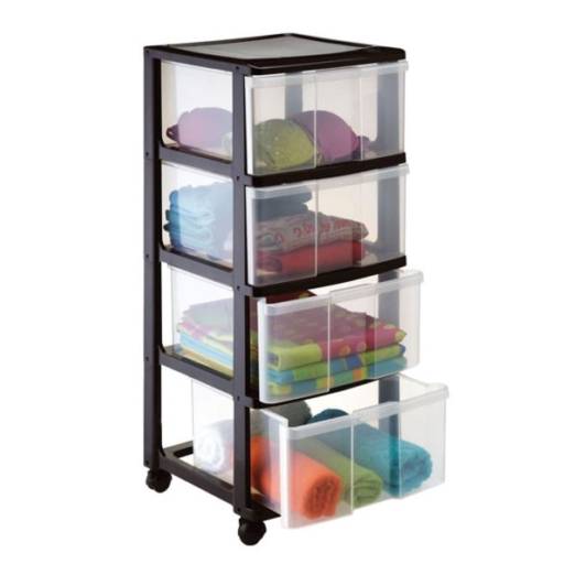  Gaveteiro 4 Gavetas com Rodas 37X37X80 Monte Libano por Casa Vitória