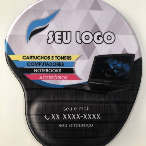 Mouse Pad Ref.101 Personalizado c/apoio de Pulso Ergonômico em São José do Rio Preto, SP por Public Gráfica e Brindes