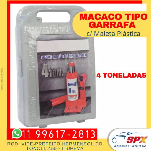 Macaco Tipo Garrafa c/ Maleta Plástica em Itupeva, SP por Spx Acessórios e Autopeças