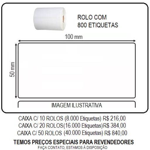 ETIQUETA ADESIVA 100x50 mm - 1 ROLO em Aracaju, SE por Sergipe Etiquetas