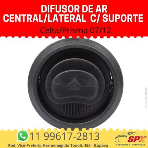 Difusor de Ar Central/Lateral Celta/Prisma 07/12 c/ Suporte  em Itupeva, SP por Spx Acessórios e Autopeças