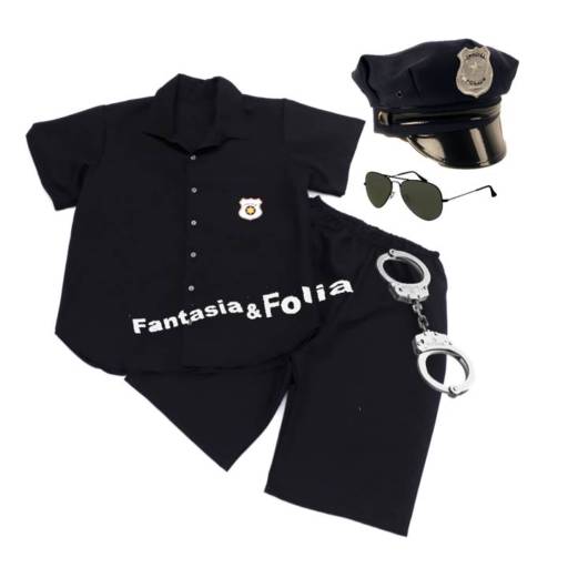 Comprar o produto de 2912 - Policial (tamanhos 40 e 44) em Fantasia Adulto Masculina pela empresa Fantasia & Folia em Tietê, SP por Solutudo
