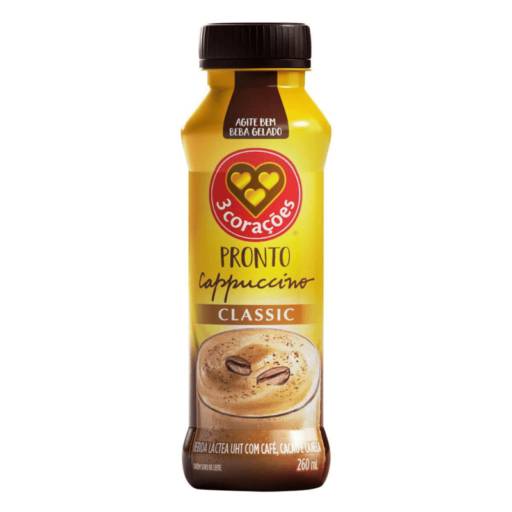 Bebida Láctea Cappuccino Classic 260ml - 3 Corações 