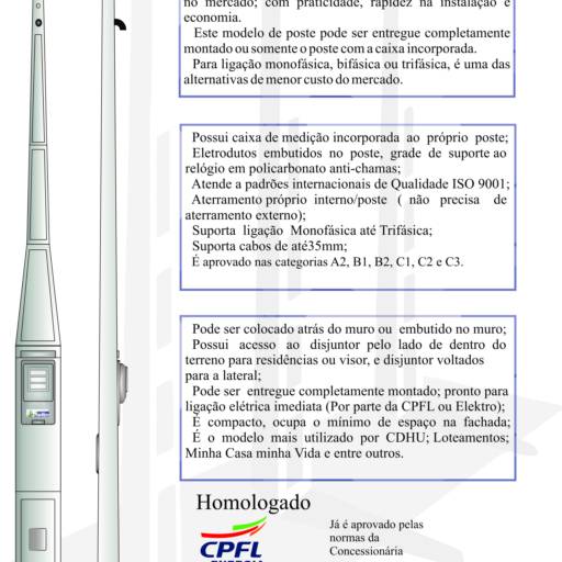 PCI SIMPLES CPFL - POSTE COM CAIXA INCORPORADA COMPLETO em Araçatuba, SP por Postes São Conrado