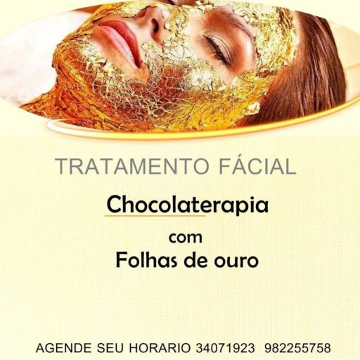 Tratamento Facial - Chocolaterapia com Folhas de Ouro. por Amanda Oliveira Beleza e Estética