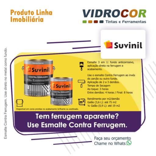 Suvinil Esmalte Contra Ferrugem - Vidrocor Tintas