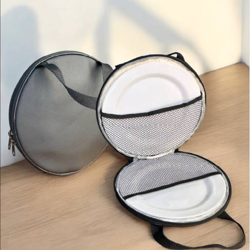 Bolsa Porta Pratos Em Couro