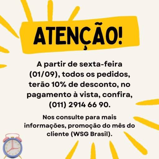 Guilhotinas em promoção, mês do cliente - WSG Brasil