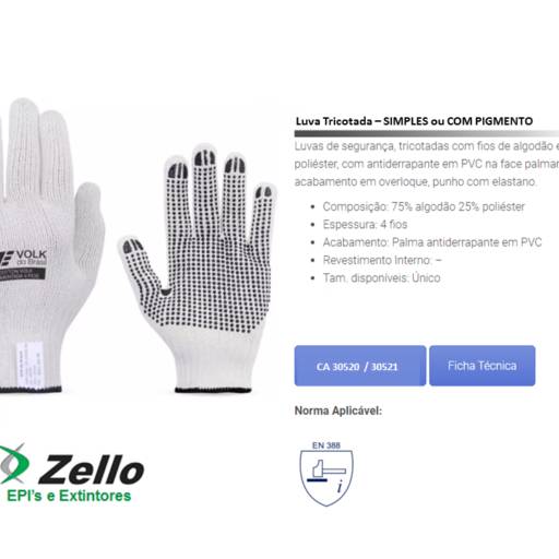 Luva Tricotada