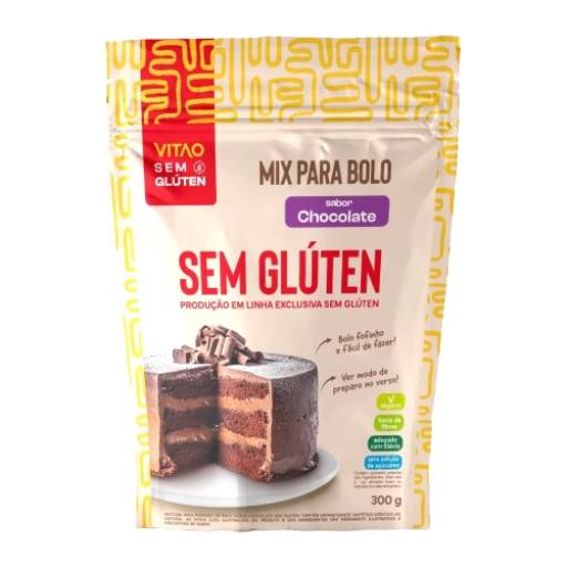 Mistura para Bolo Sem Glúten sabor Chocolate 300g - Vitao