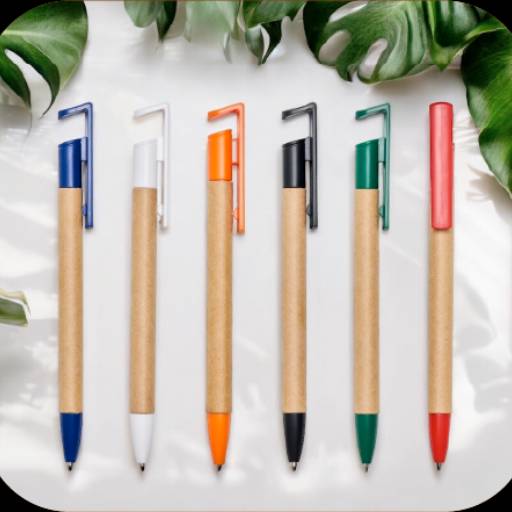 Caneta Ecológica Com Suporte Para Celular
