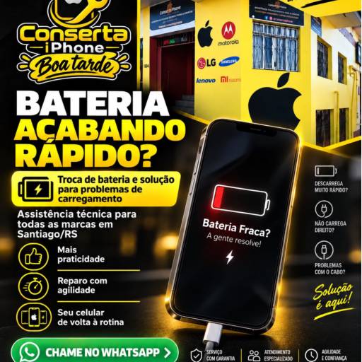 Troca de bateria e reparo de carga em Santiago, RS
