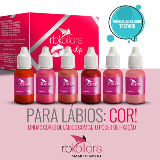 Comprar o produto de Pigmento RB Kollors Lips Kit para Labios (6 unid. 5ml) em Tatuagens e Body Piercing pela empresa Dermokob - Procedimentos e Produtos para Micropigmentação em Foz do Iguaçu, PR por Solutudo
